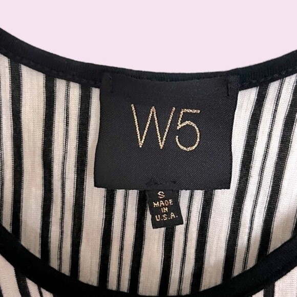 Anthropologie W5 Boho Blouse Black White Sleeveless Tassels Womens Size Small - Picture 3 of 7